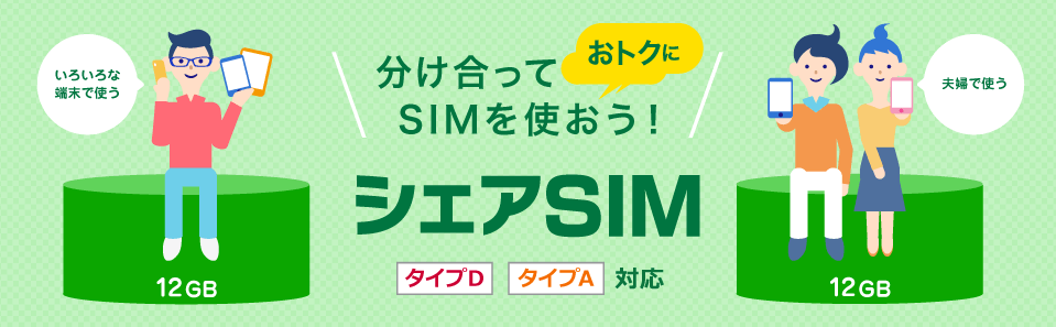 BIGLOBEモバイルのシェアSIM