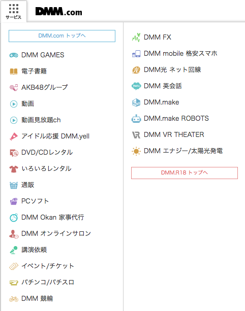 DMMサービス一覧