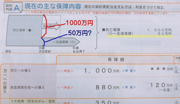 生命保険の一生涯保障は50万円だけ