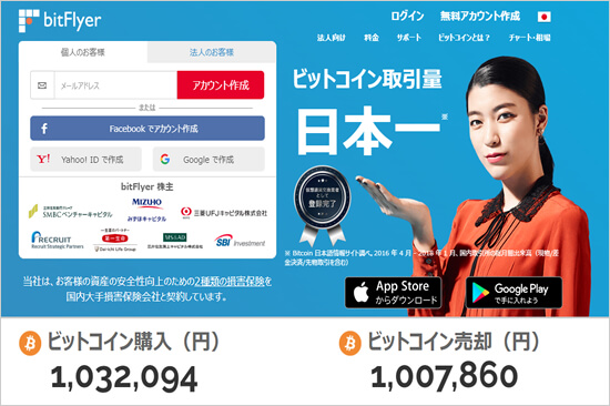 ビットフライヤーのキャプチャ