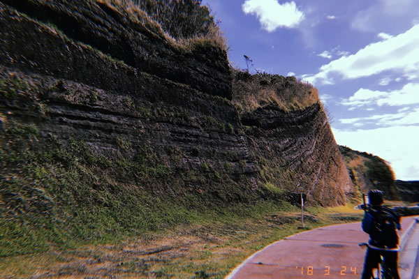 伊豆大島のバウムクーヘン地層