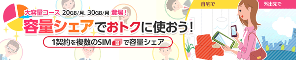 OCNモバイルONEの容量シェア