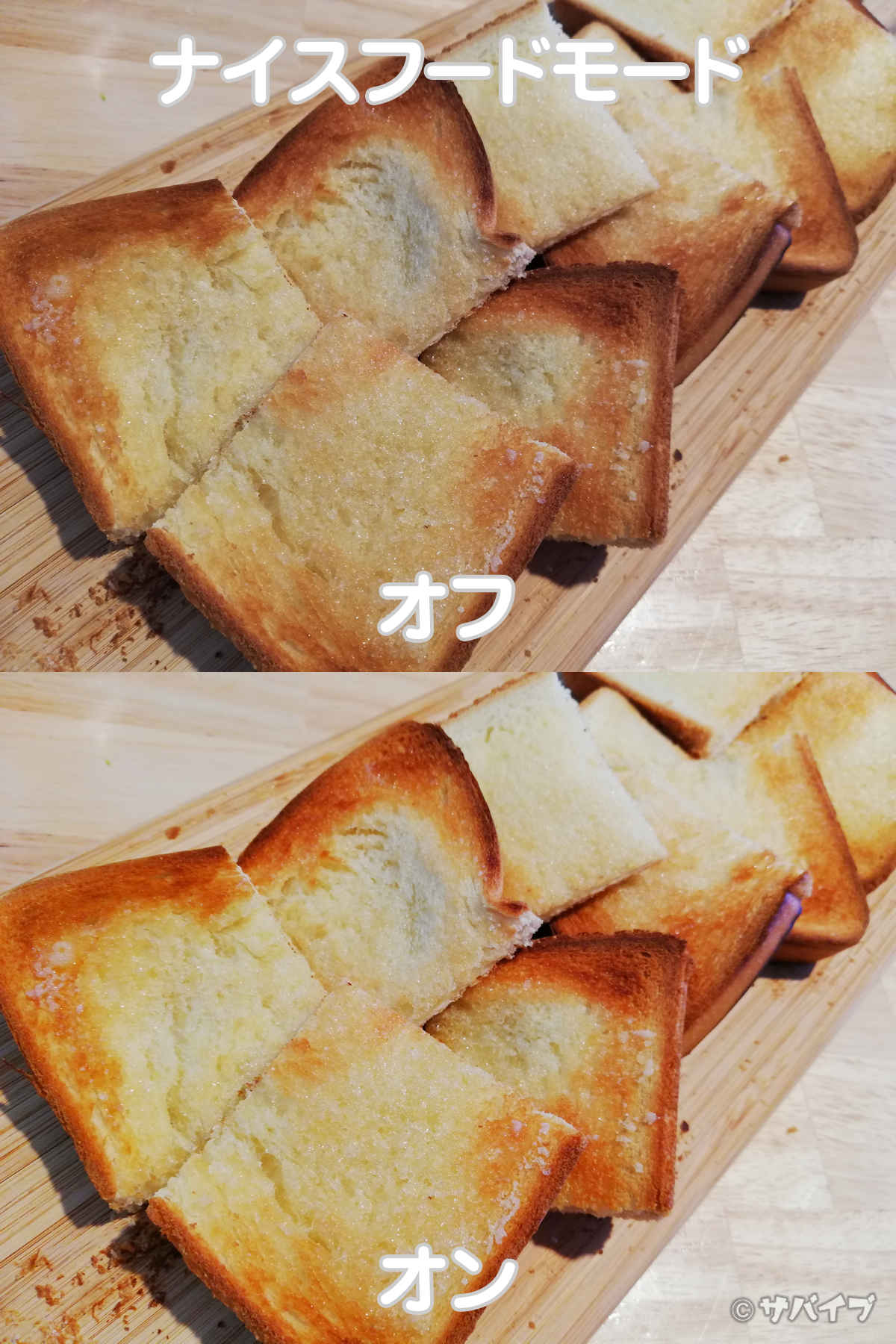 P20 liteのナイスフードモードで撮影したトースト