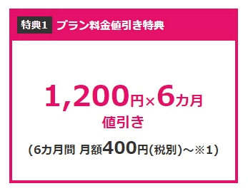 BIGLOBEモバイル値引き特典