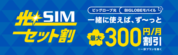 ビッグローブ光の光SIMセット割