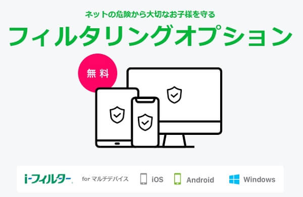 LINEモバイルは、i-フィルターのオプションが無料