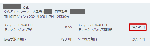 ソニーバンクウォレットを4年半使ってキャッシュバックは2万4000円以上
