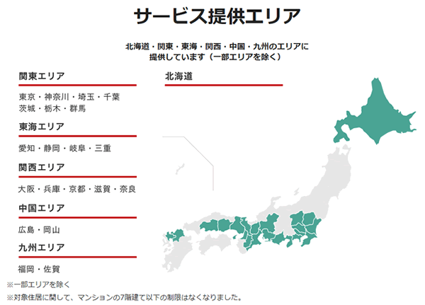 NURO光の対応エリア