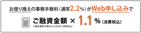 アルヒはネットから申込むと事務手数料が半額になる