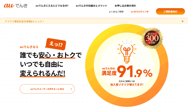 auでんきってどんなサービス?