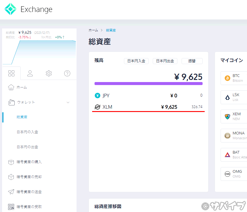 コインチェックで「XLM」を購入する手順②