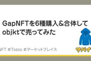 GapNFTを6種購入→合体させてobjktで売るまで