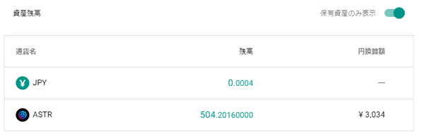 bitbankでASTR（アスター）が買えました