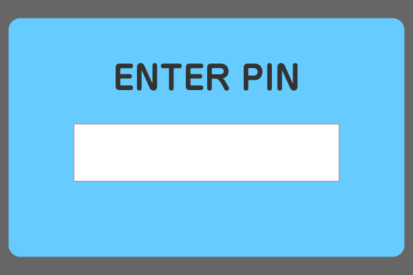 海外ATMの暗証番号入力画面（ENTER PIN）