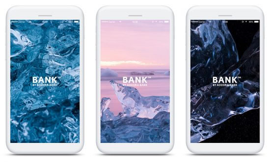 あおぞら銀行 BANKのキービジュアルは、写真家 遠藤励さんの氷山の写真